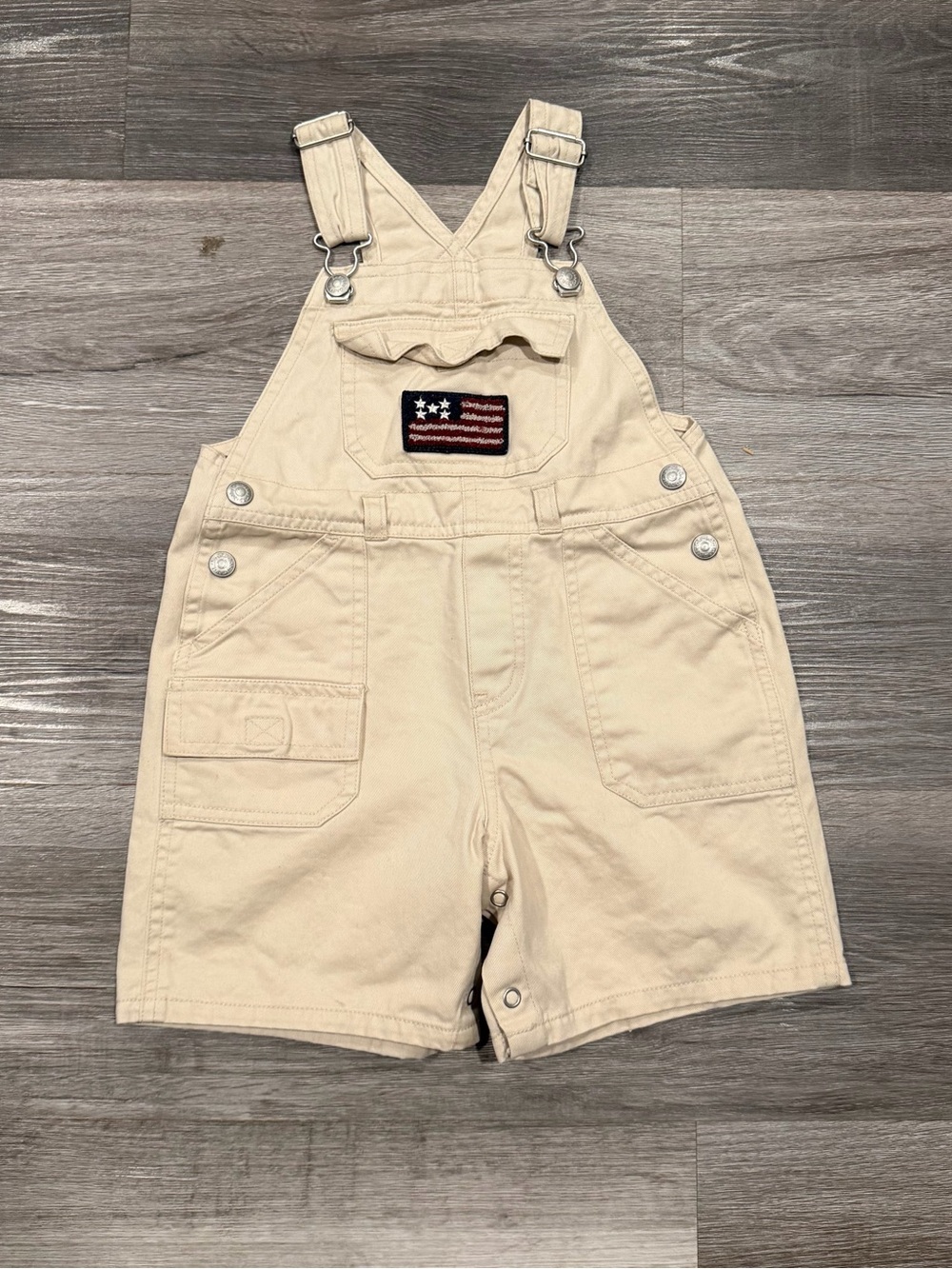Vtg 90’s Baby Gap Toddler Classic Flag  Bib Overall Shortalls Size 2t